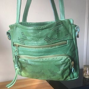 Green leather Valhalla Brooklyn bag